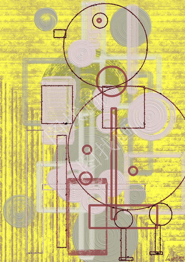 （5）卢文 《行走在蒙德里安的作品里对话》系列 143×190cm